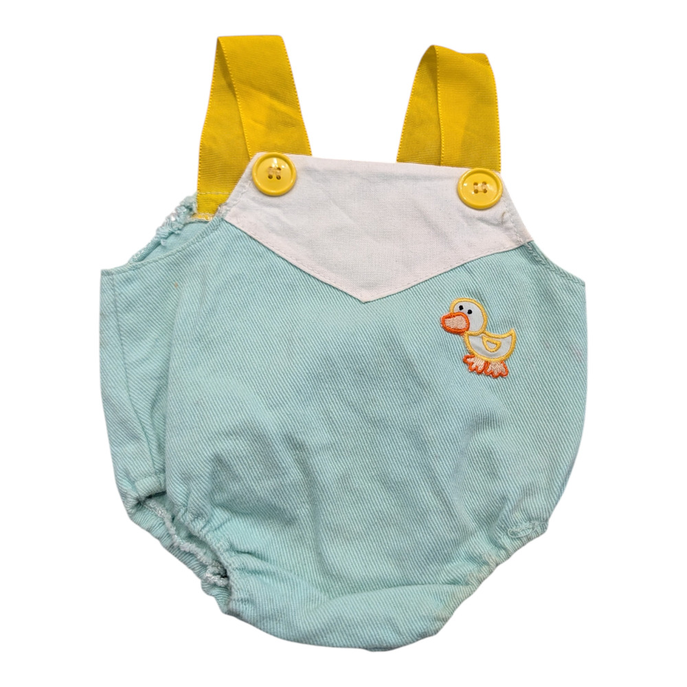 80's Baby Ducky Overalls One-Piece Shorts